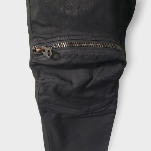 G-Star Raw 5620 3D Zip Knee Super Slim Jeans Black Sz 32x32 Grunge Goth Moto - Picture 3 of 15